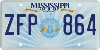 MS license plate ZFP864