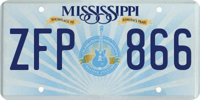 MS license plate ZFP866