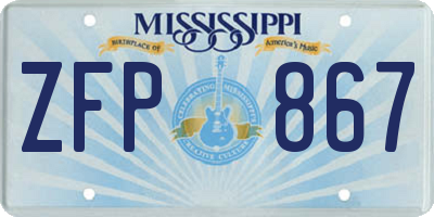MS license plate ZFP867