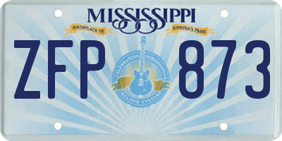 MS license plate ZFP873