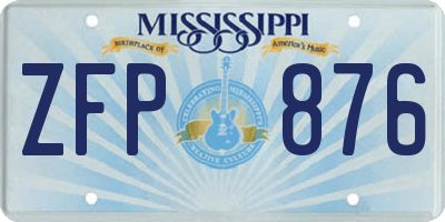 MS license plate ZFP876
