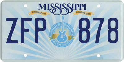 MS license plate ZFP878