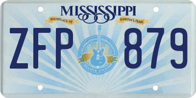 MS license plate ZFP879