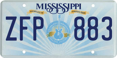 MS license plate ZFP883