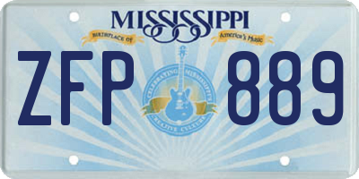 MS license plate ZFP889