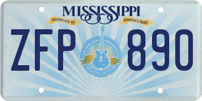 MS license plate ZFP890