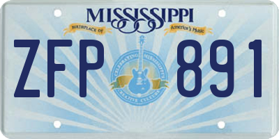 MS license plate ZFP891