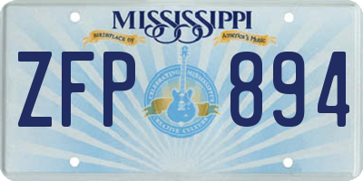 MS license plate ZFP894