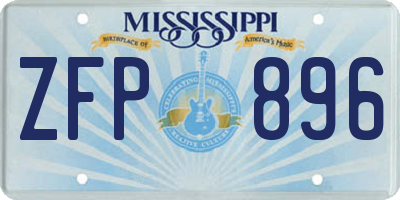 MS license plate ZFP896
