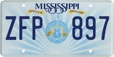 MS license plate ZFP897