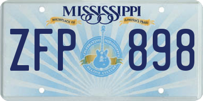 MS license plate ZFP898