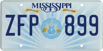 MS license plate ZFP899