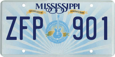 MS license plate ZFP901
