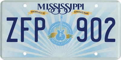 MS license plate ZFP902