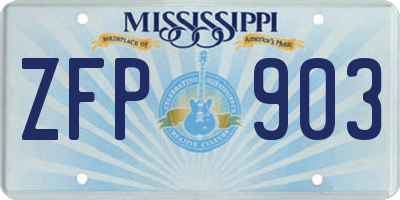 MS license plate ZFP903