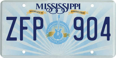MS license plate ZFP904