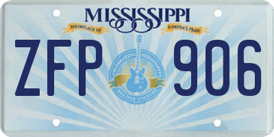 MS license plate ZFP906
