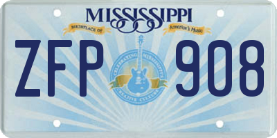 MS license plate ZFP908