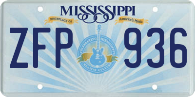 MS license plate ZFP936