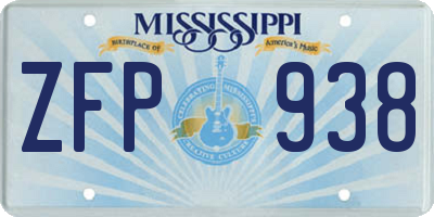 MS license plate ZFP938
