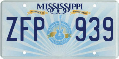 MS license plate ZFP939