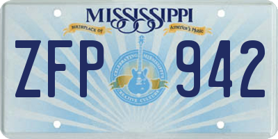 MS license plate ZFP942