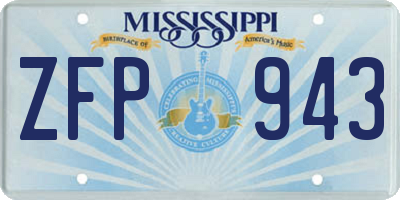 MS license plate ZFP943