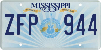 MS license plate ZFP944