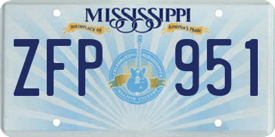 MS license plate ZFP951