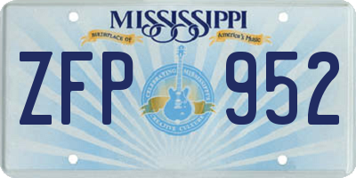 MS license plate ZFP952