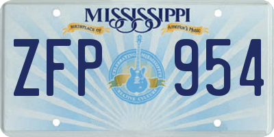 MS license plate ZFP954
