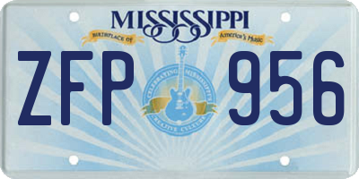 MS license plate ZFP956