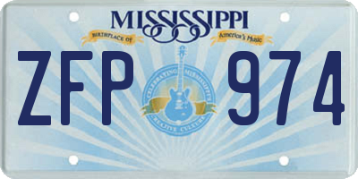 MS license plate ZFP974