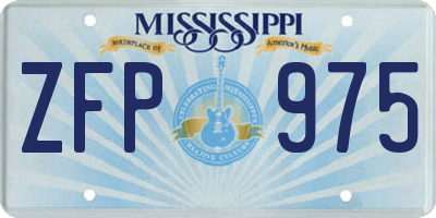 MS license plate ZFP975