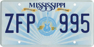 MS license plate ZFP995