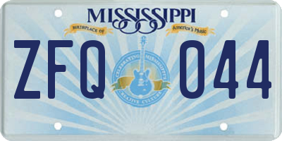 MS license plate ZFQ044