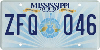 MS license plate ZFQ046