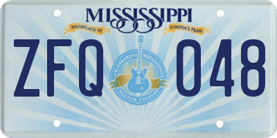 MS license plate ZFQ048