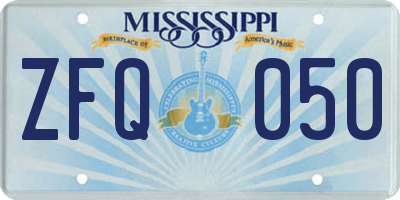 MS license plate ZFQ050