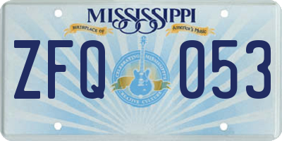 MS license plate ZFQ053
