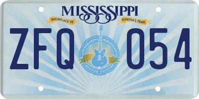 MS license plate ZFQ054