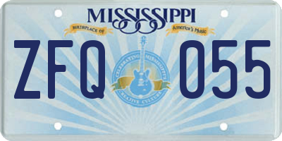 MS license plate ZFQ055