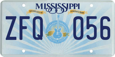 MS license plate ZFQ056
