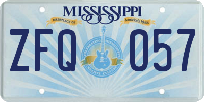 MS license plate ZFQ057