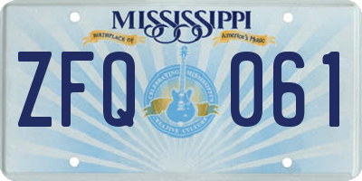 MS license plate ZFQ061