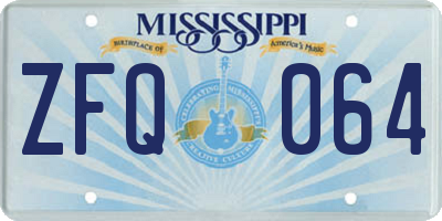 MS license plate ZFQ064