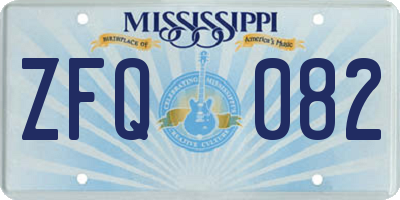 MS license plate ZFQ082