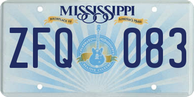 MS license plate ZFQ083