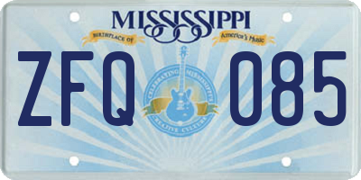 MS license plate ZFQ085
