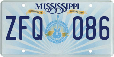 MS license plate ZFQ086